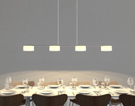L’illuminazione d’atmosfera per tavoli da pranzo lunghi